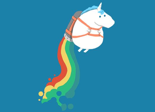une licorne en jetpack